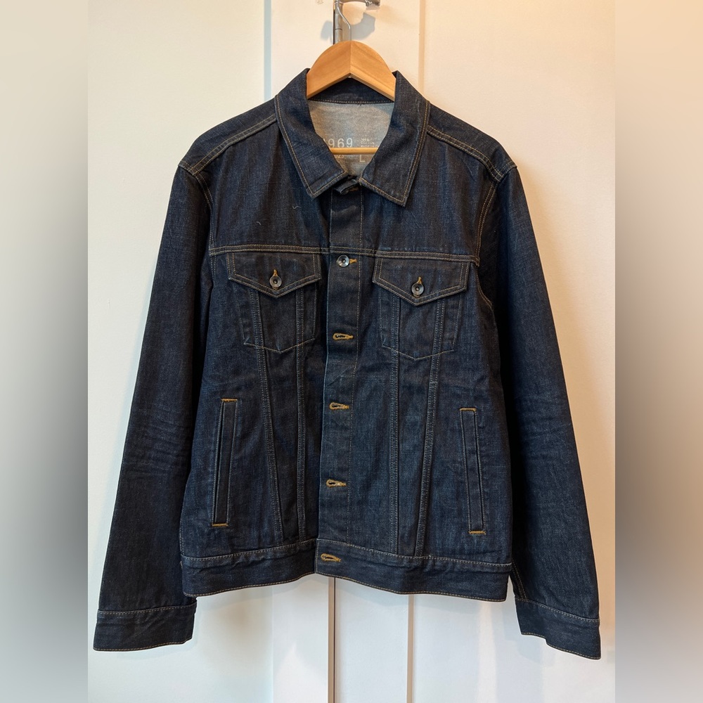 Gap, Dark Blue, Denim Jacket, Size Large